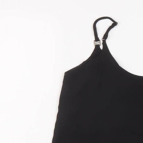 Dorothy Perkins Womens Black Polyester Basic Tank Size 6 Round Neck