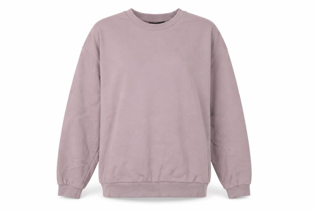Front view of ASOS women’s pink cotton pullover sweatshirt, size S, pullover