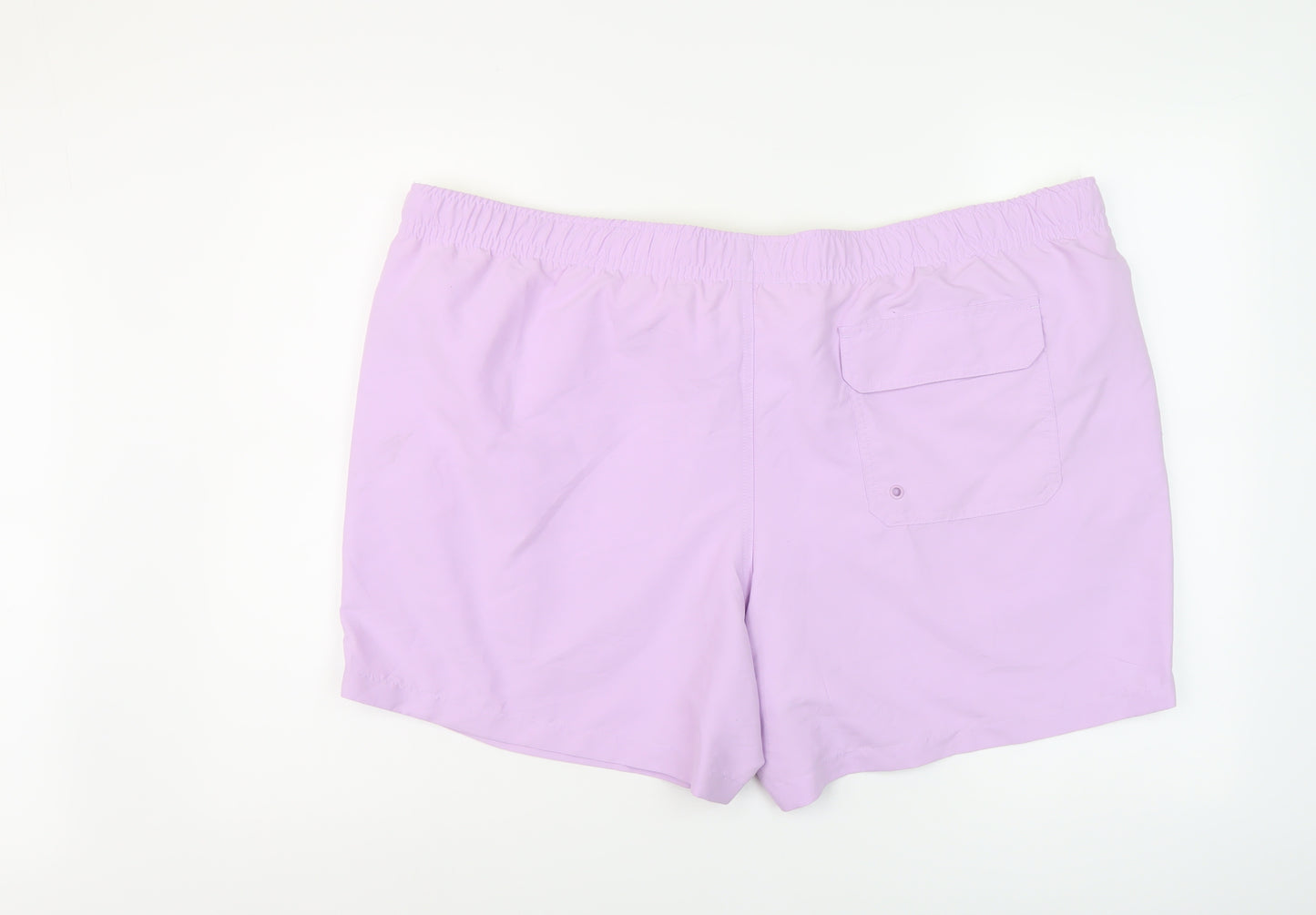 Marks and Spencer Mens Purple Polyester Sweat Shorts Size 4XL L6 in Regular Drawstring - Swim Shorts