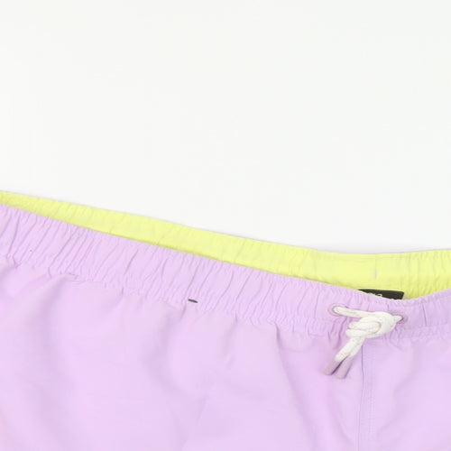 Marks and Spencer Mens Purple Polyester Sweat Shorts Size 4XL L6 in Regular Drawstring - Swim Shorts