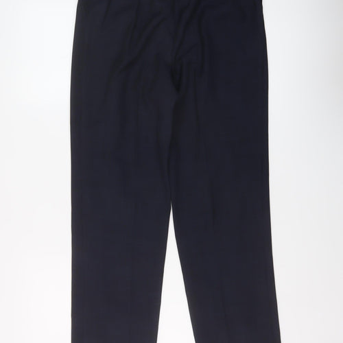 Marks and Spencer Womens Blue Polyester Trousers Size 8 L29 in Regular