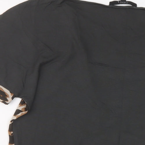 NEXT Womens Brown Animal Print Polyester Basic T-Shirt Size 12 Round Neck