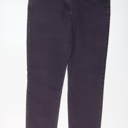George Womens Purple Cotton Straight Jeans Size 14 L26 in Regular Button