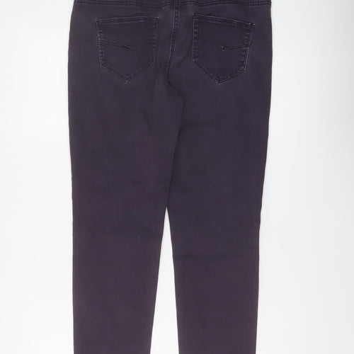 George Womens Purple Cotton Straight Jeans Size 14 L26 in Regular Button