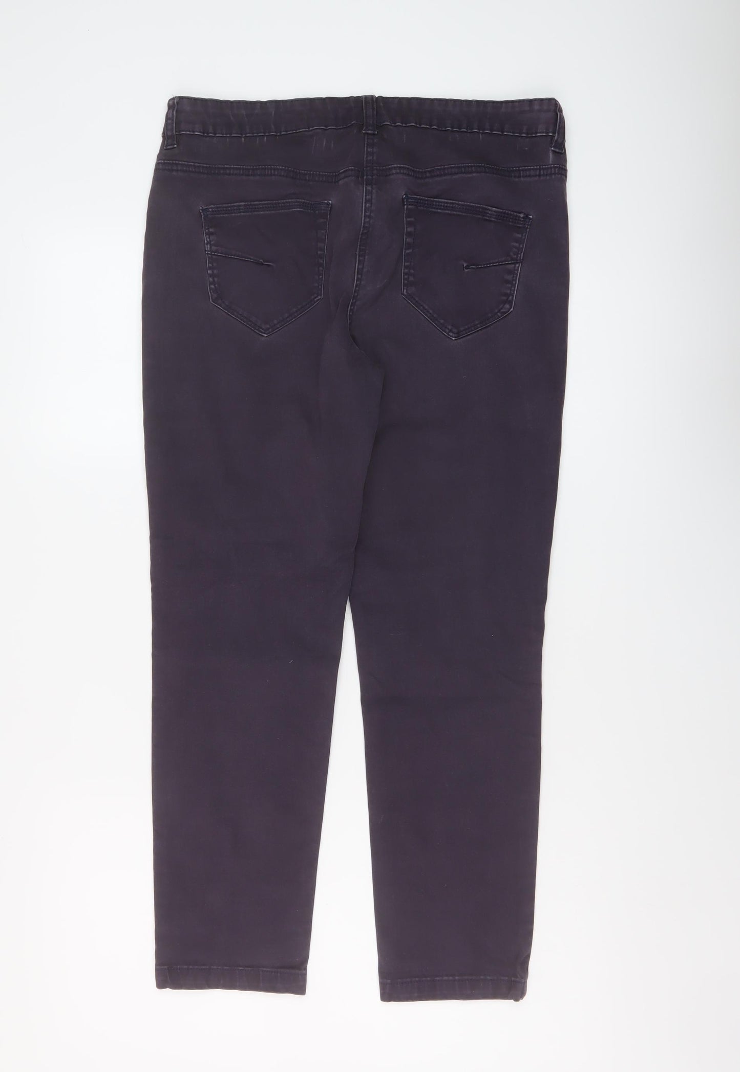 George Womens Purple Cotton Straight Jeans Size 14 L26 in Regular Button