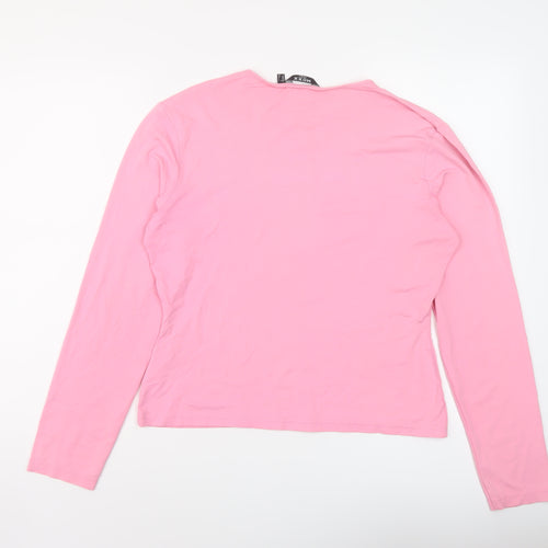 Mexx Womens Pink Polyester Basic T-Shirt Size L Round Neck