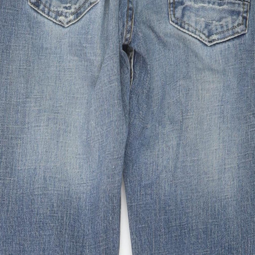 Firetrap Mens Blue Cotton Bootcut Jeans Size 30 in L36 in Regular Button