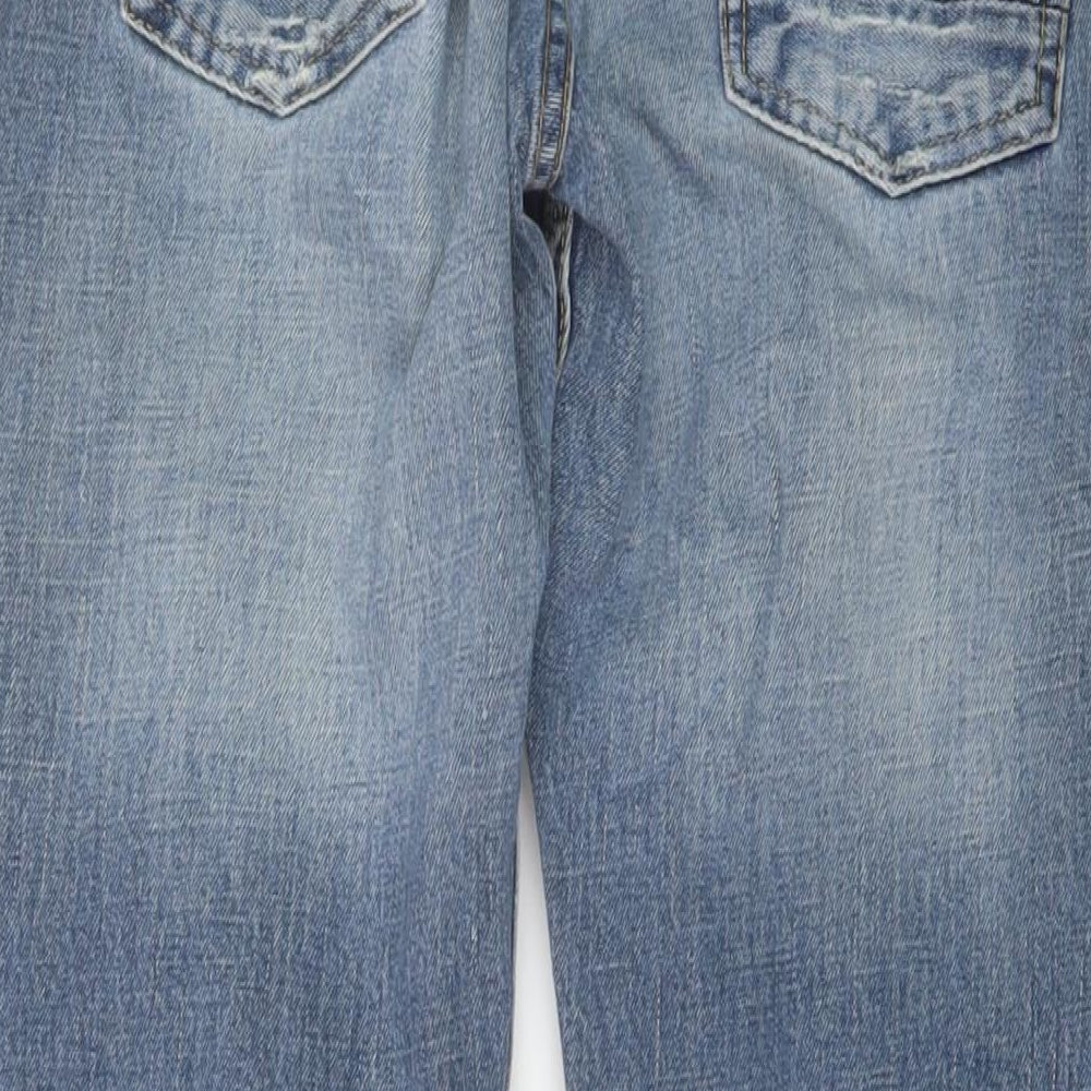 Firetrap Mens Blue Cotton Bootcut Jeans Size 30 in L36 in Regular Button