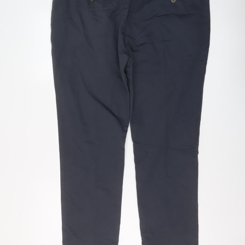 Autograph Mens Blue Cotton Trousers Size 40 in L31 in Regular Button