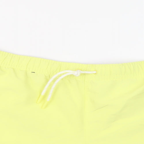 Marks and Spencer Mens Yellow Polyester Sweat Shorts Size 4XL L6 in Regular Drawstring - Swim Shorts