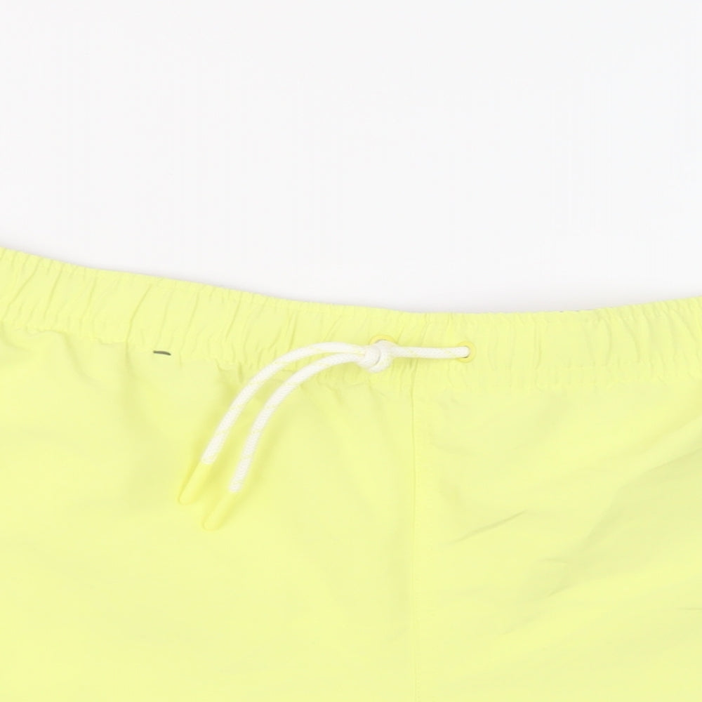Marks and Spencer Mens Yellow Polyester Sweat Shorts Size 4XL L6 in Regular Drawstring - Swim Shorts