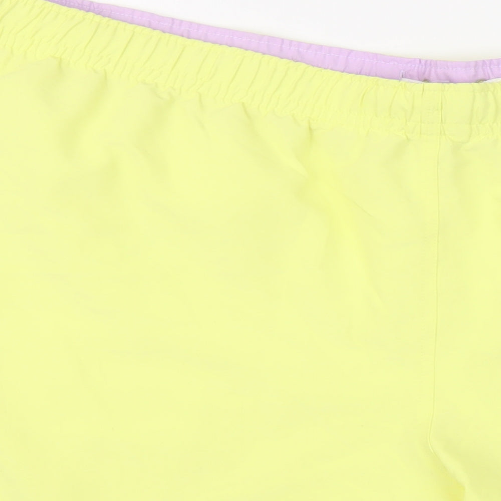 Marks and Spencer Mens Yellow Polyester Sweat Shorts Size 4XL L6 in Regular Drawstring - Swim Shorts