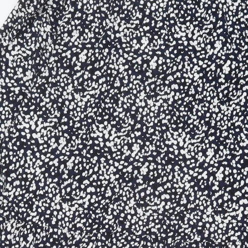 Marks and Spencer Womens Blue Geometric Viscose A-Line Size 18 V-Neck Pullover