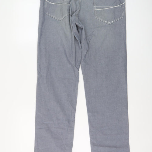BRAX Mens Blue Cotton Straight Jeans Size 32 in L31 in Regular Button