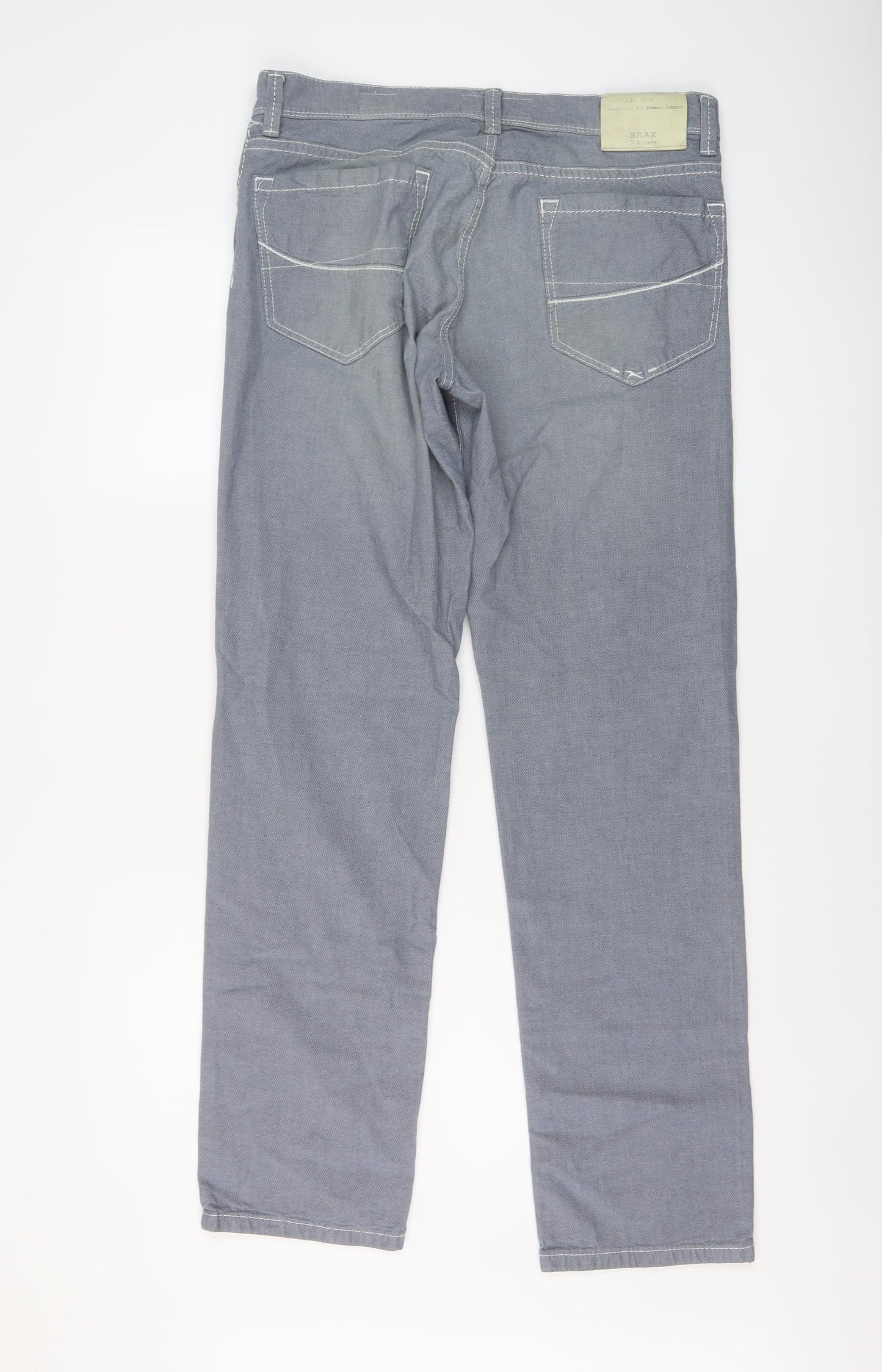 BRAX Mens Blue Cotton Straight Jeans Size 32 in L31 in Regular Button
