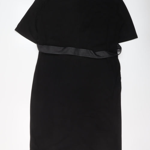 Zara Womens Black Polyester A-Line Size M Round Neck Pullover