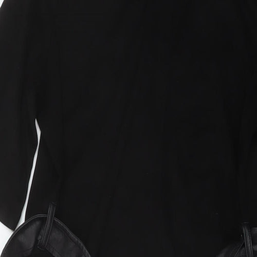 Zara Womens Black Polyester A-Line Size M Round Neck Pullover