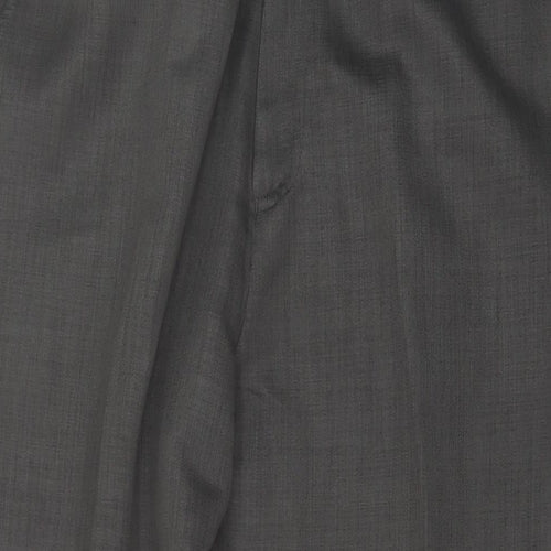 Cotton Traders Mens Grey Polyester Trousers Size 38 in L27 in Regular Button