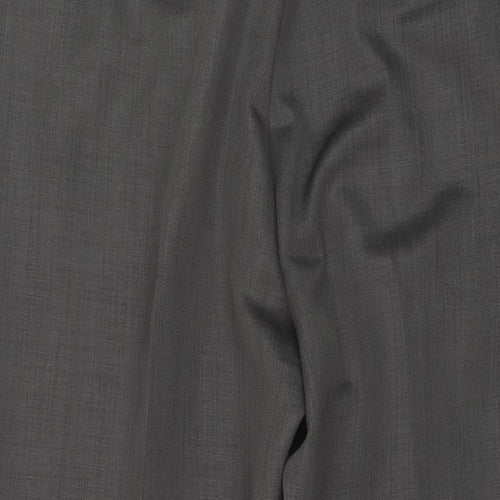 Cotton Traders Mens Grey Polyester Trousers Size 38 in L27 in Regular Button