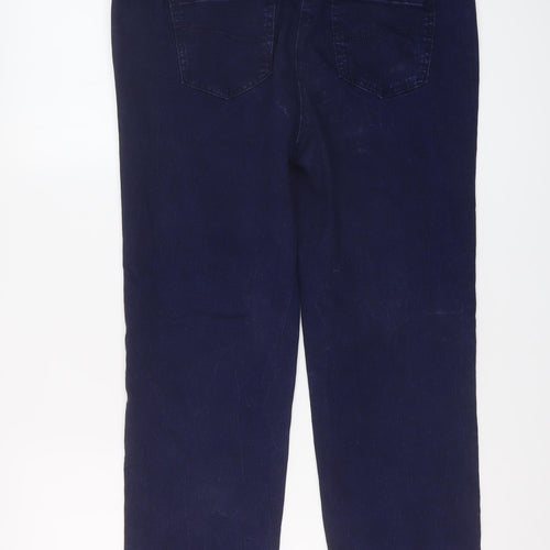 Bonmarché Womens Blue Cotton Straight Jeans Size 14 L26 in Regular Button