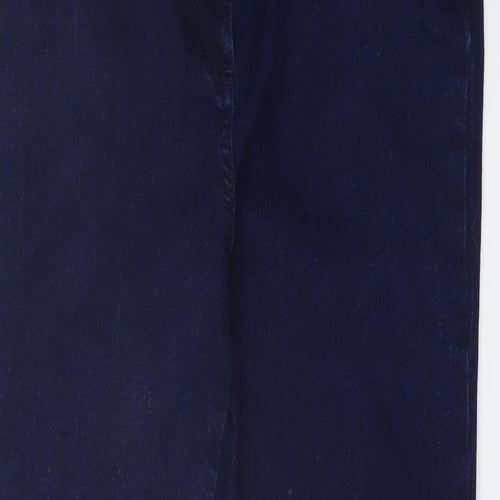 Bonmarché Womens Blue Cotton Straight Jeans Size 14 L26 in Regular Button