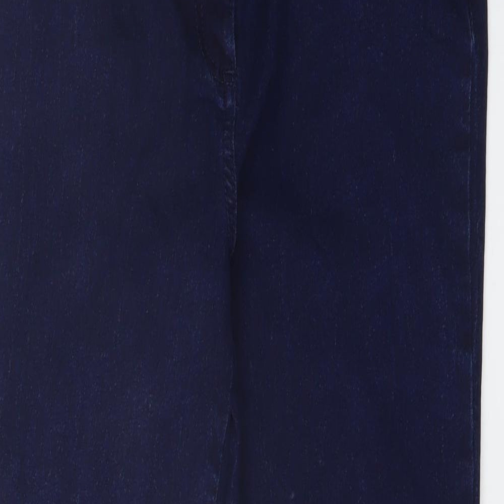 Bonmarché Womens Blue Cotton Straight Jeans Size 14 L26 in Regular Button
