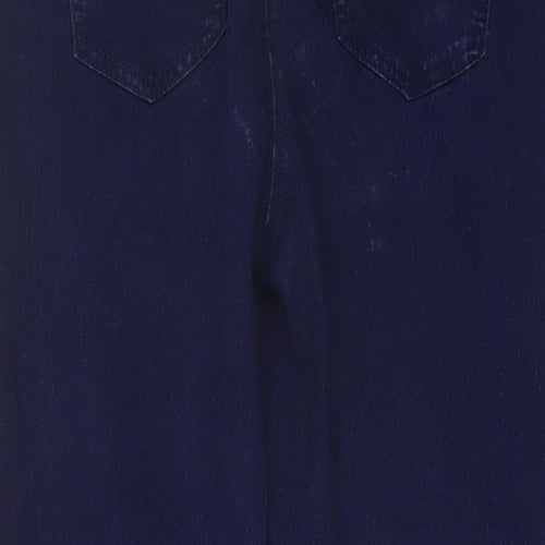 Bonmarché Womens Blue Cotton Straight Jeans Size 14 L26 in Regular Button