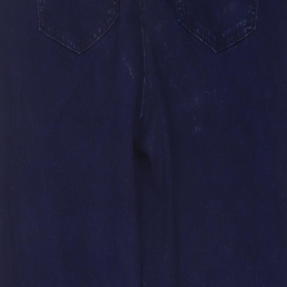 Bonmarché Womens Blue Cotton Straight Jeans Size 14 L26 in Regular Button