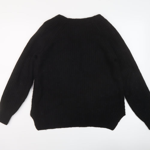 Gap Womens Black V-Neck Acrylic Pullover Jumper Size M