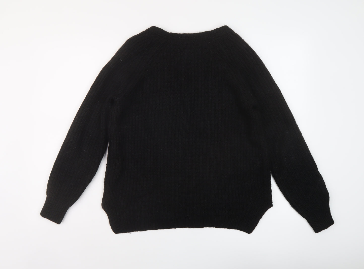 Gap Womens Black V-Neck Acrylic Pullover Jumper Size M