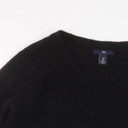 Gap Womens Black V-Neck Acrylic Pullover Jumper Size M