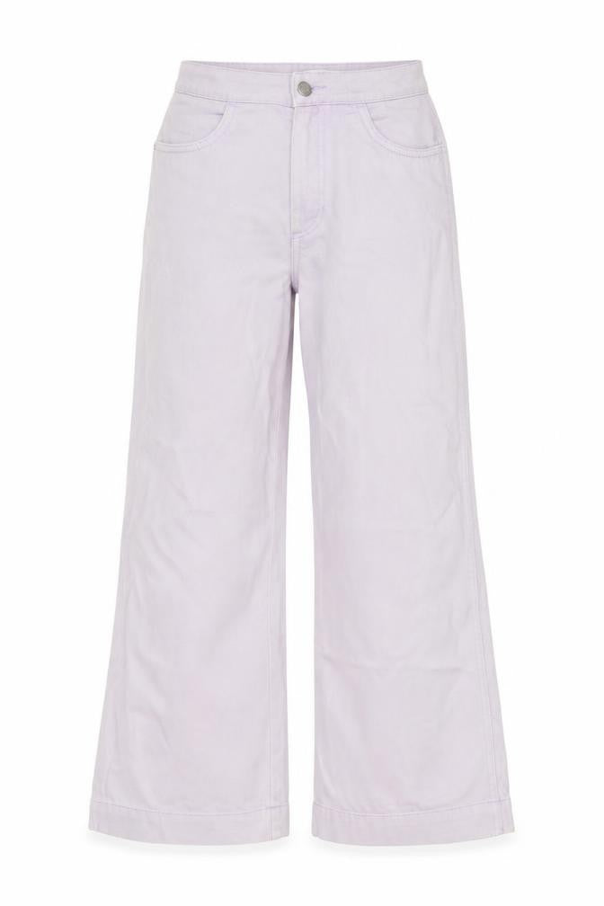 Weekday Womens Purple Cotton Wide-Leg Jeans Size 8 L25 in Regular Button