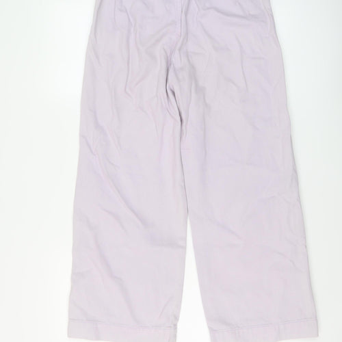 Weekday Womens Purple Cotton Wide-Leg Jeans Size 8 L25 in Regular Button