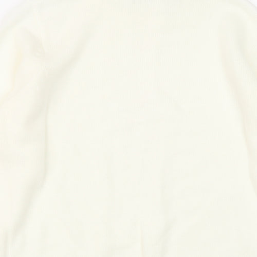 EWM Womens Ivory Mock Neck Acrylic Pullover Jumper Size S