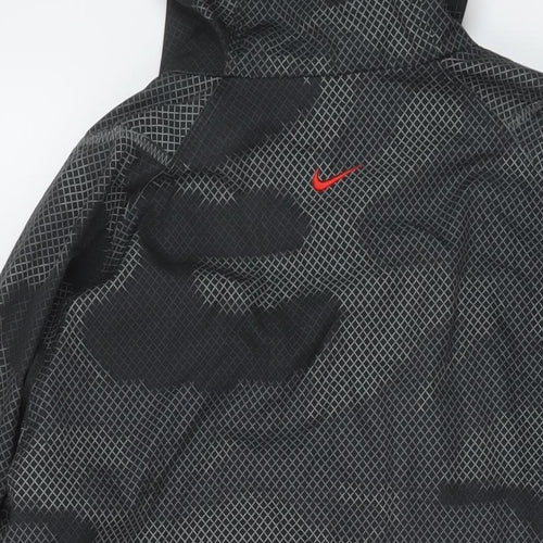 Nike Mens Green Geometric Rain Coat Coat Size XL Zip