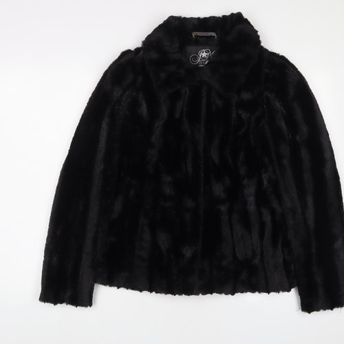 Debenhams Womens Black Jacket Size 10 Hook & Eye