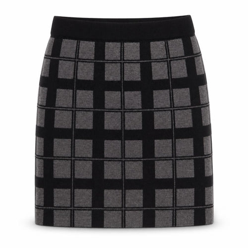 Kenar Womens Grey Plaid Acrylic A-Line Skirt Size M