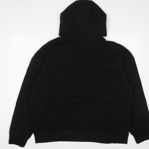 RESERVED Mens Black Polyester Pullover Hoodie Size 2XL - Pockets