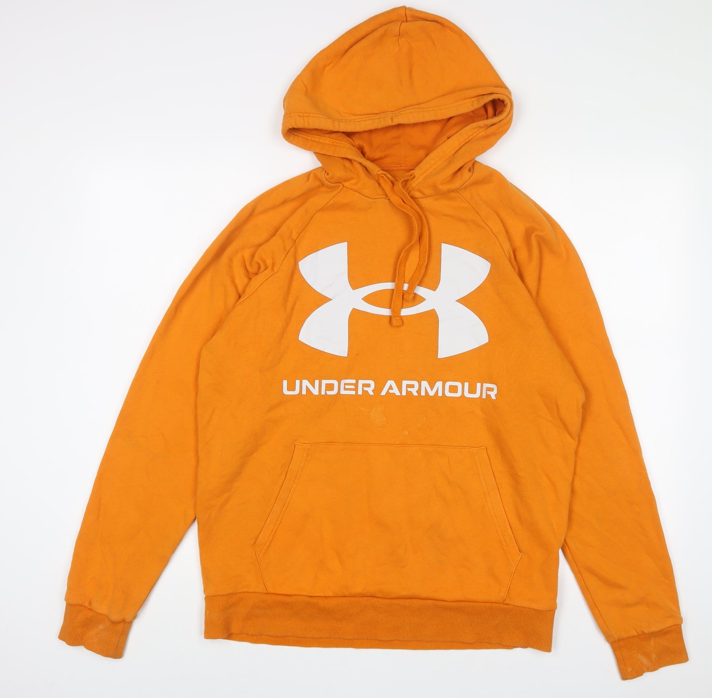 Under armour Mens Orange Cotton Pullover Hoodie Size M - Logo