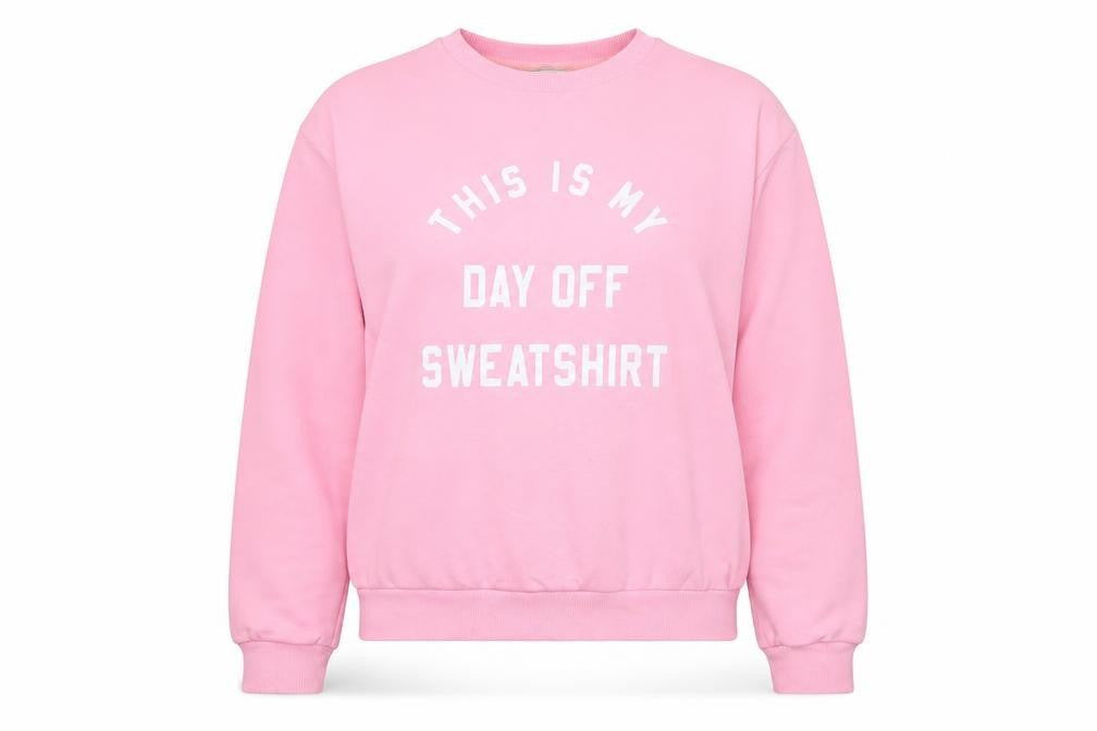 MyNelly Womens Pink Cotton Pullover Sweatshirt Size S Pullover - This is my day off sweatshirt
