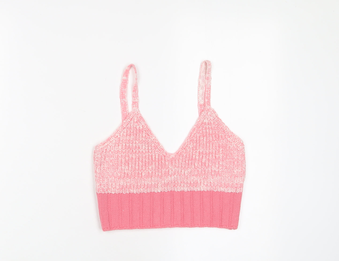 ASOS Womens Pink Geometric Acrylic Cropped Tank Size 10 V-Neck