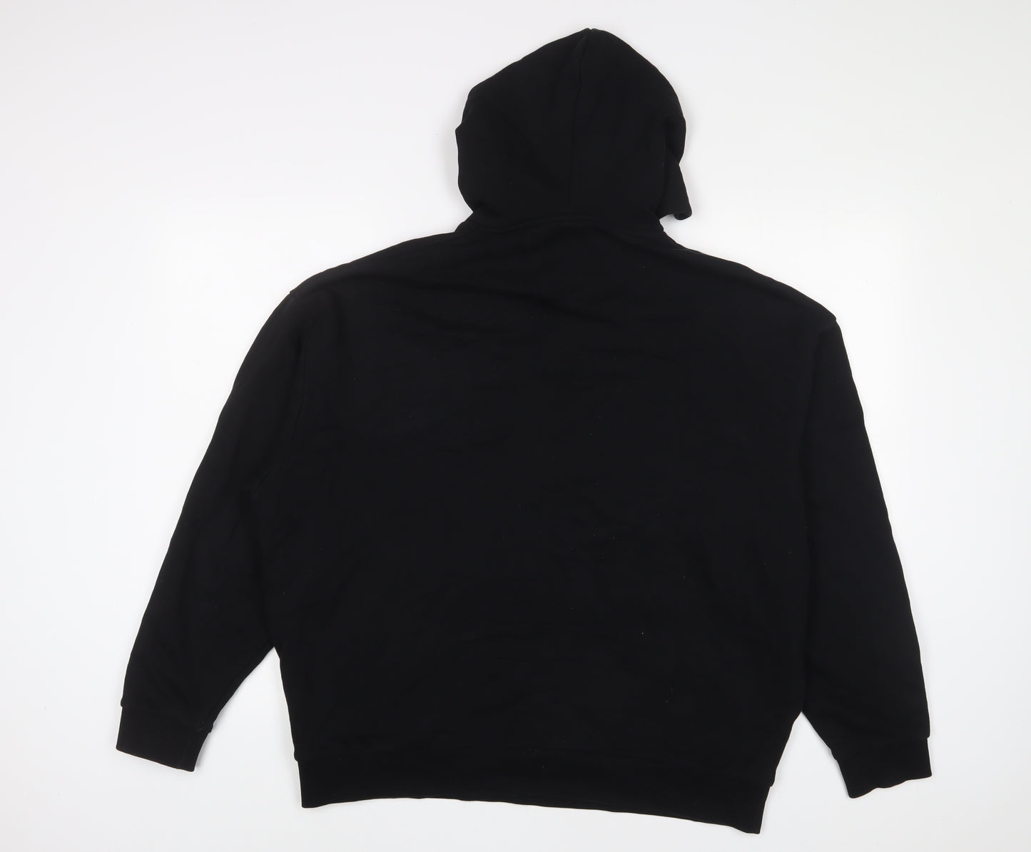 ASOS Mens Black Cotton Pullover Hoodie Size L