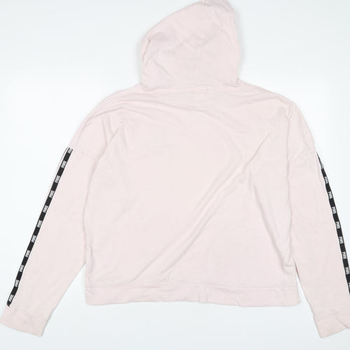 PINK Womens Pink Polyester Pullover Hoodie Size L Pullover