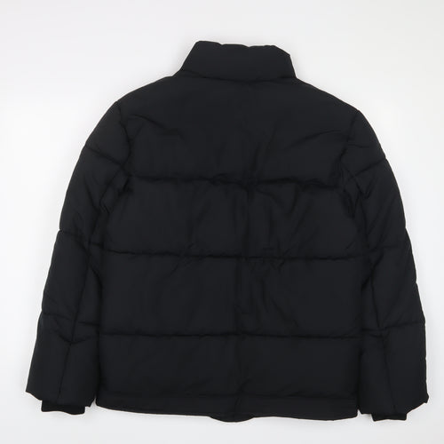 Marks and Spencer Mens Black Quilted Jacket Size M Zip - Water Resistant