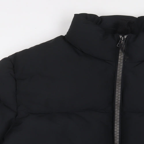 Marks and Spencer Mens Black Quilted Jacket Size M Zip - Water Resistant