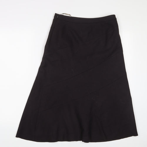 Hobbs Womens Brown Wool A-Line Skirt Size 10 Zip