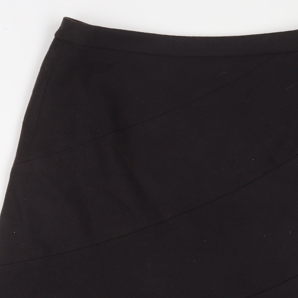Hobbs Womens Brown Wool A-Line Skirt Size 10 Zip