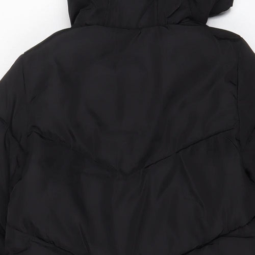 Marks and Spencer Girls Black Quilted Coat Size 6-7 Years Zip - Zip Pockets