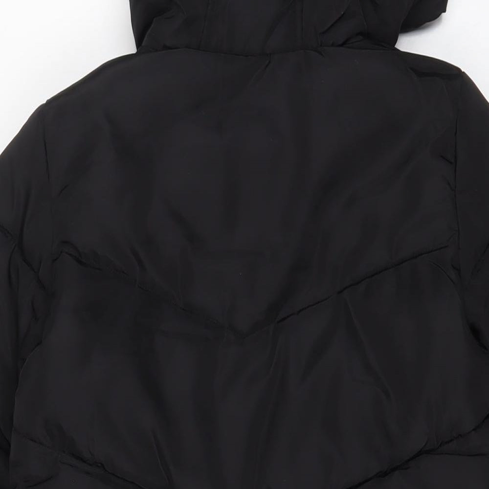 Marks and Spencer Girls Black Quilted Coat Size 6-7 Years Zip - Zip Pockets