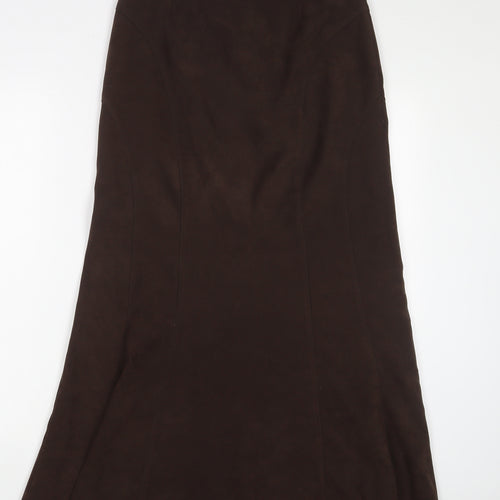 Wallis Womens Brown Polyester A-Line Skirt Size 10 Zip